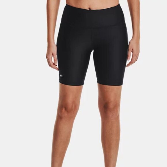NWT Under Armour Bike Shorts Women's Medium Black High Rise Compression - Picture 1 of 15